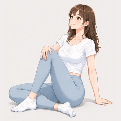 片脚をもう一方の膝にかけて上体をひねり、お尻の筋肉を伸ばすストレッチのイラスト