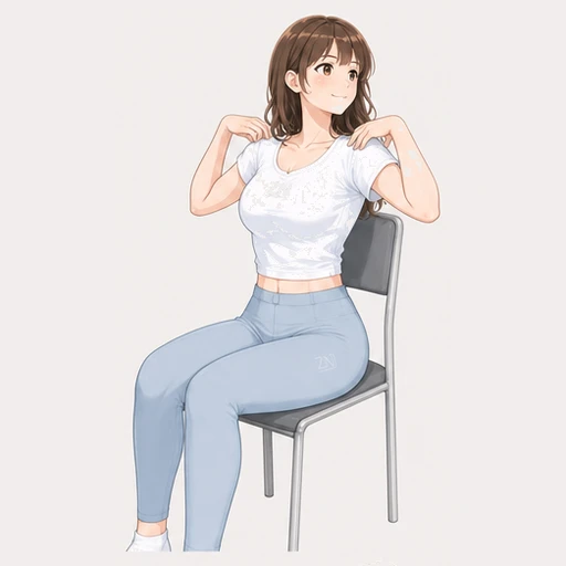 両肩に指先を添えてひじで円を描く肩回しストレッチのイラスト