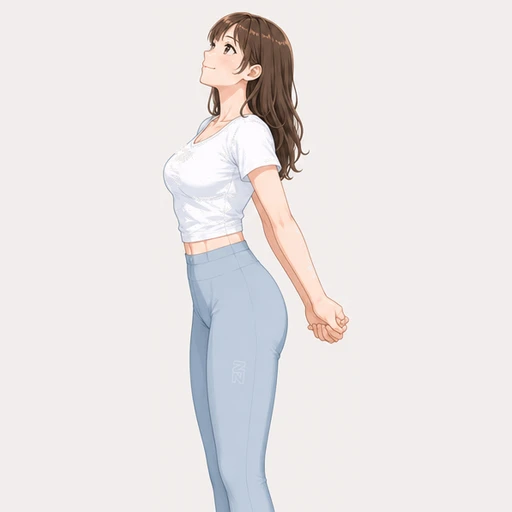 後ろで手を組んで腕を斜め下に伸ばし、肩甲骨を寄せるイラスト